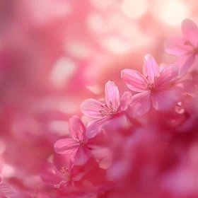 Close-Up of Pink Flowers with Dreamy Background