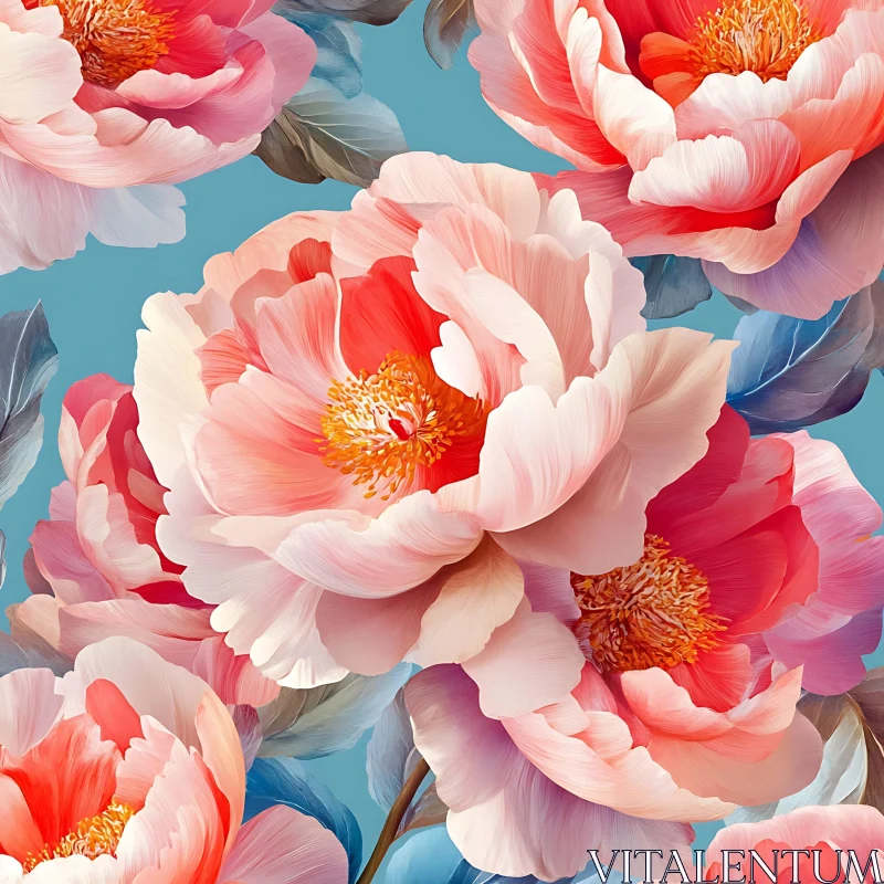 Delicate Peony Blossoms AI Image