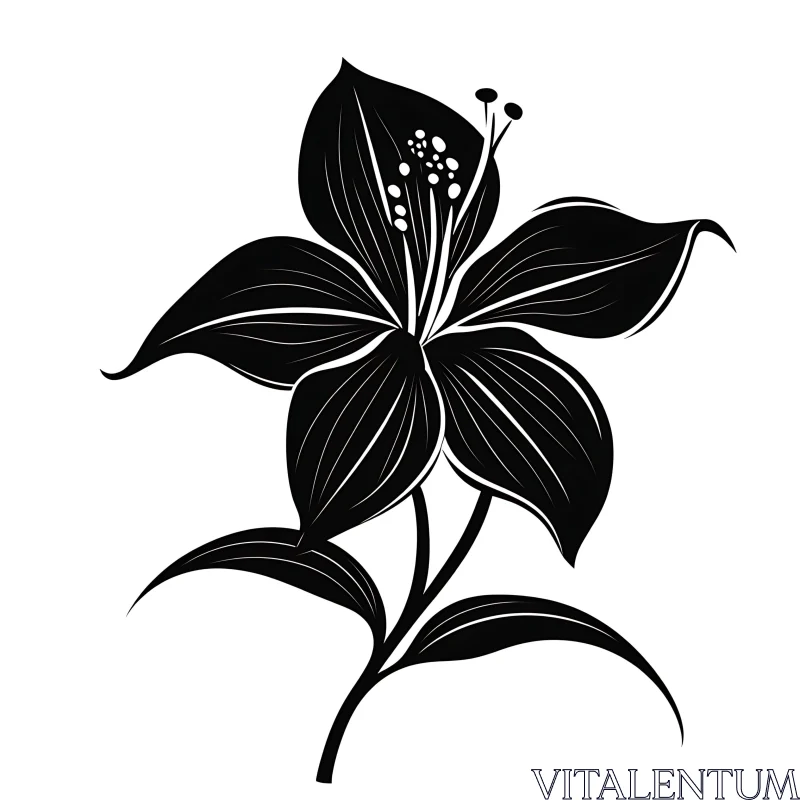 Monochromatic Floral Art AI Image