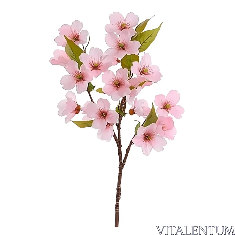 Elegant Pink Cherry Blossom Flowers AI Image