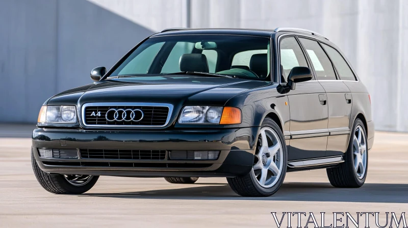 Elegant Black Audi A4 Station Wagon AI Image