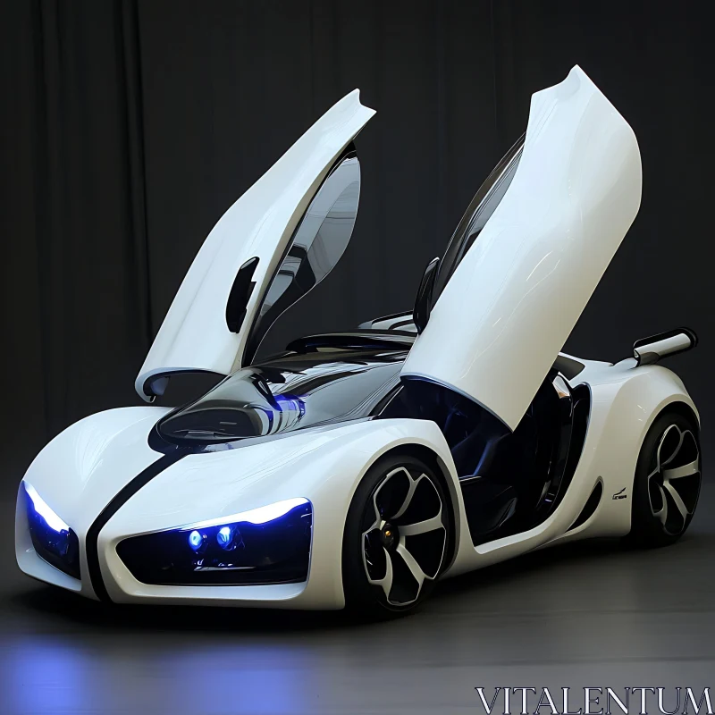 White Concept Supercar with Innovative Design AI Image