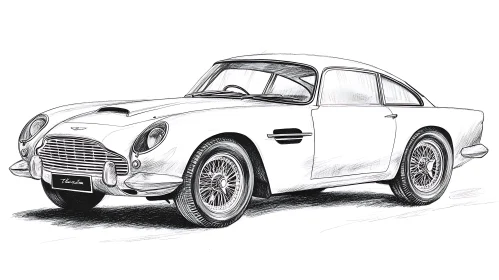 Vintage Automobile Drawing