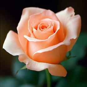 Close-Up of Blooming Peach Rose