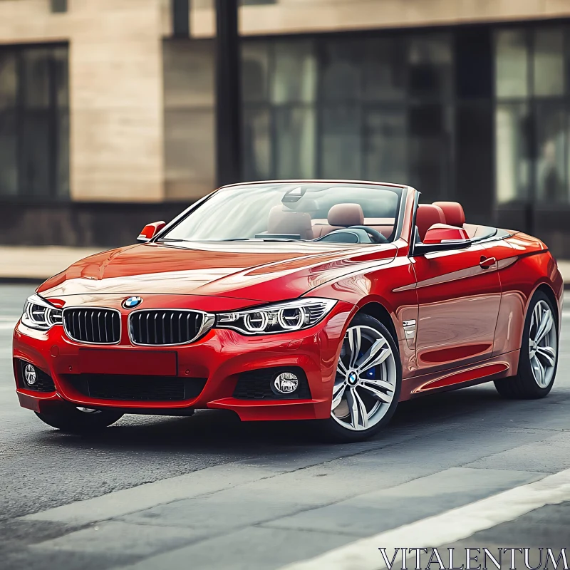 Luxury Red Convertible AI Image