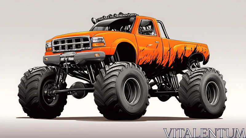 Gigantic Off-Road Monster Truck in Orange Gigantic Off-Road Monster Truck in Orange