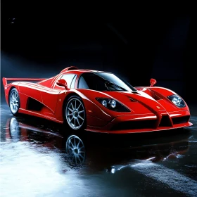 Luxurious Red Supercar Highlight
