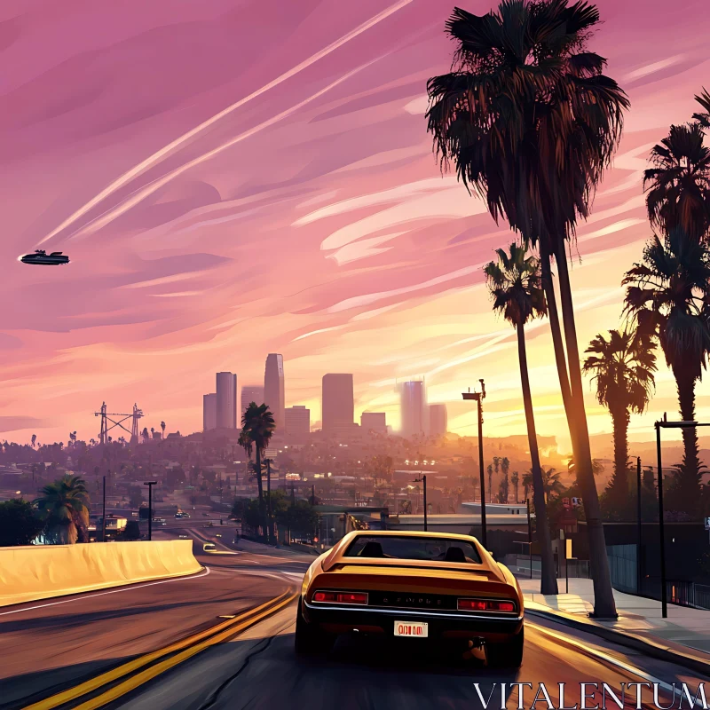 Sunset Drive in a Futuristic City