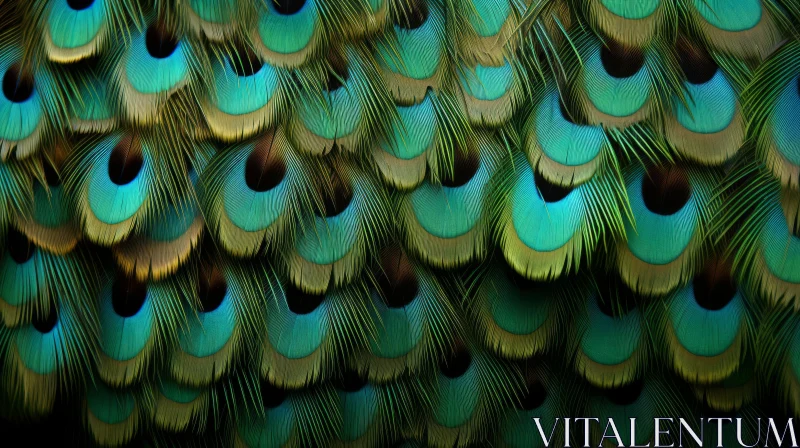 Elegant Display of Peacock Feathers in Cross-Processing Style AI Image
