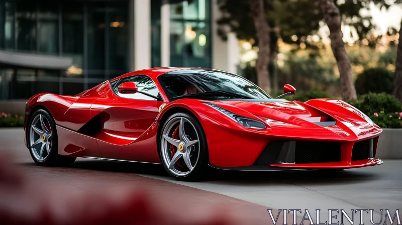 Luxury Red Sportscar AI Image