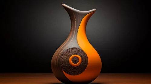 Bold and Graceful Wooden Vase - A Study in Curvilinear Forms