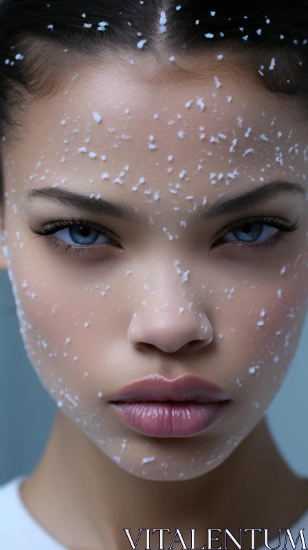 Captivating Pop Art Portrait: Woman's Face Covered with Powder AI Image