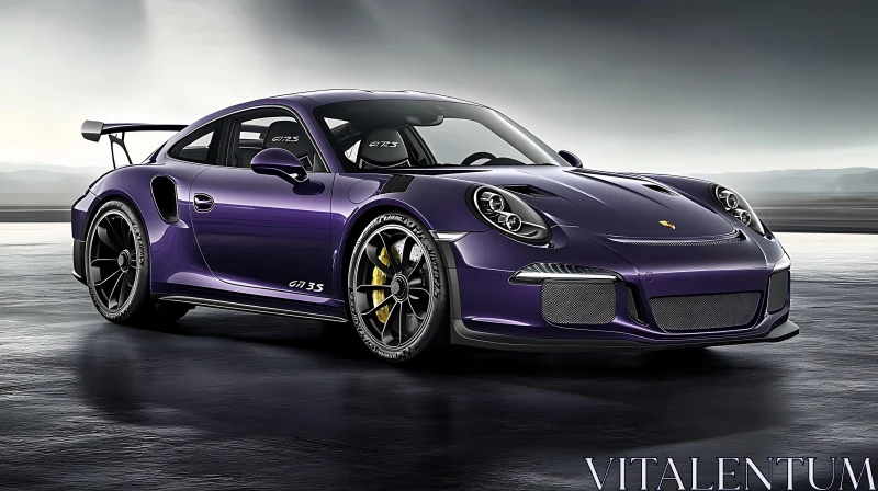 Luxury Purple Sports Car with Aerodynamic Design AI Image