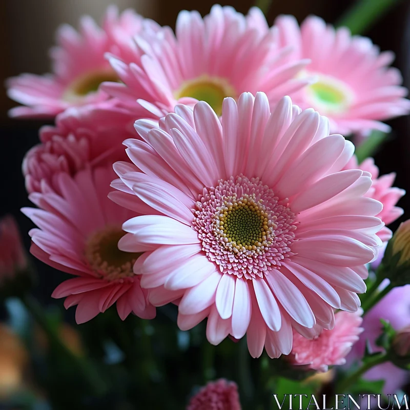 Soft Pink Daisy Blooms AI Image