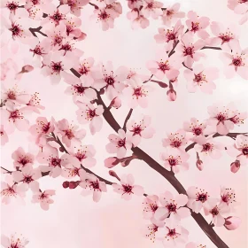 Serene Cherry Blossom Floral Composition