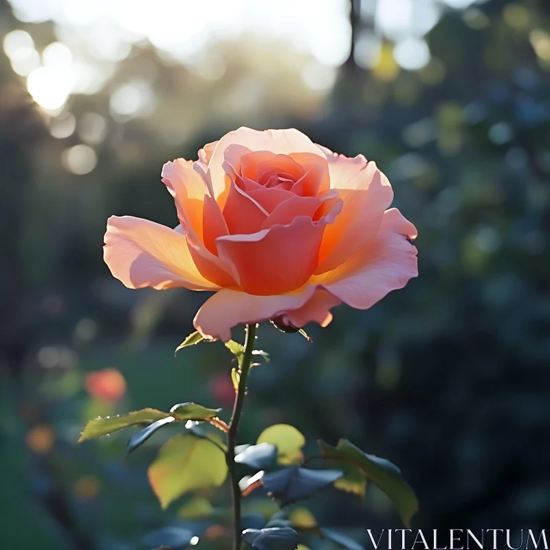 Radiant Rose in Sunlight AI Image