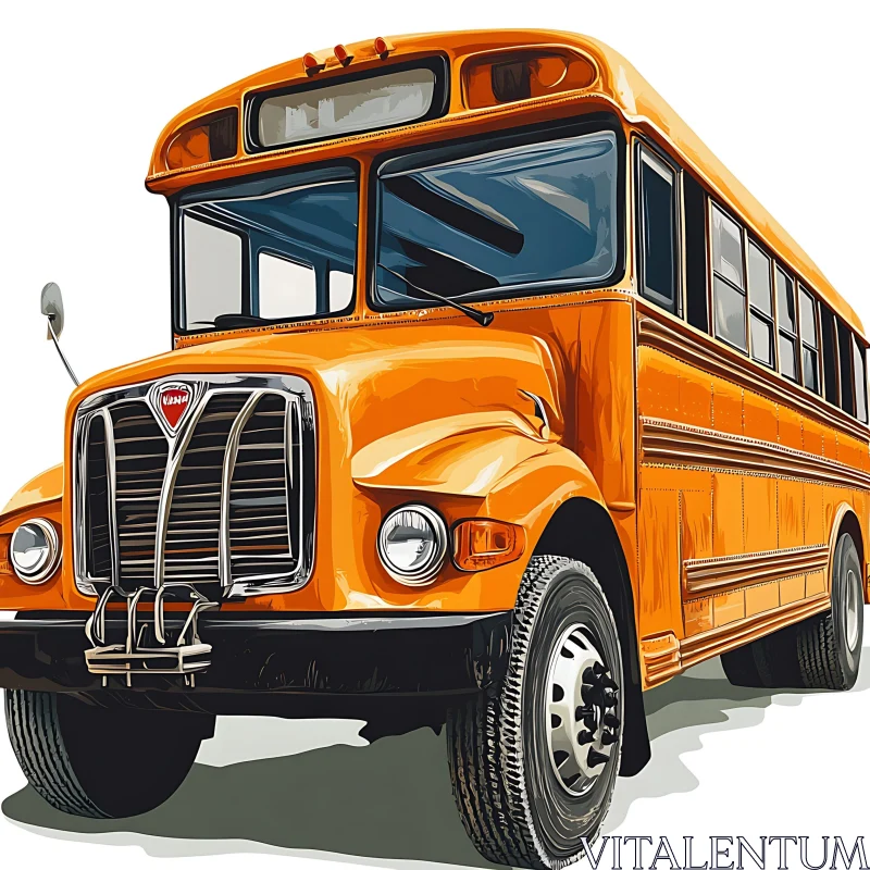 Classic Yellow School Bus Art AI Image