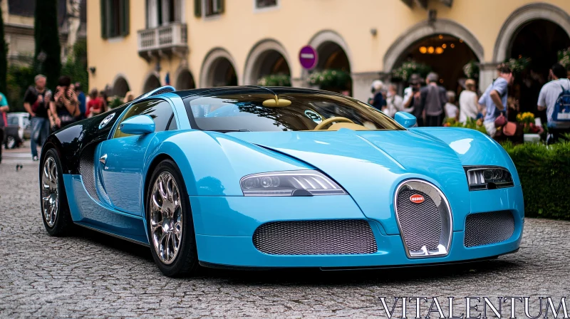 Blue and Black Supercar AI Image