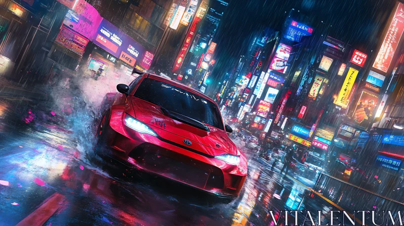 AI ART Urban Nighttime Street Racing Scene