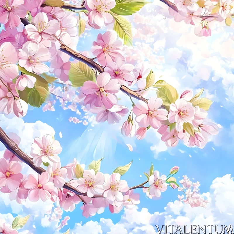 AI ART Cherry Blossoms in Full Bloom - Nature's Artistry