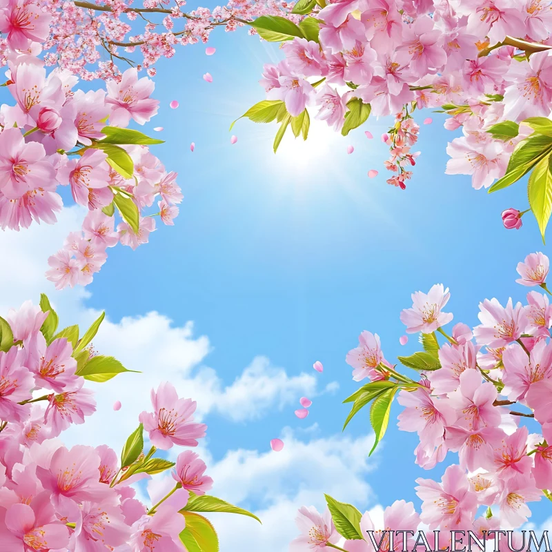 AI ART Spring Cherry Blossoms in Bloom