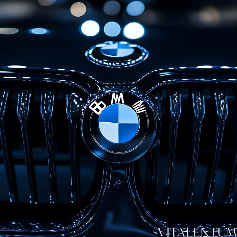 BMW Badge on Front Grille AI Image