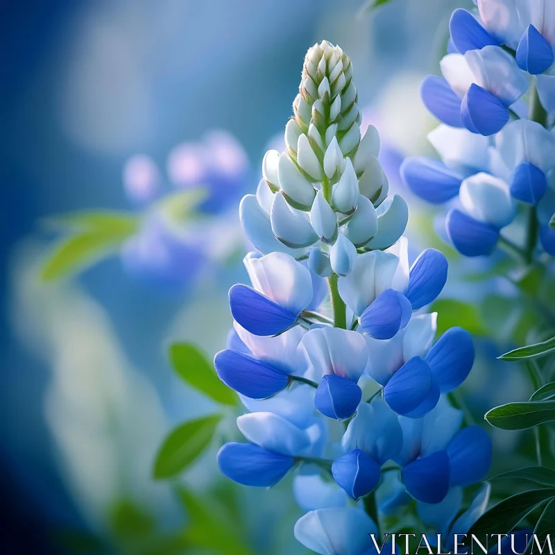 Stunning Blue Blossom Macro Photography AI Image