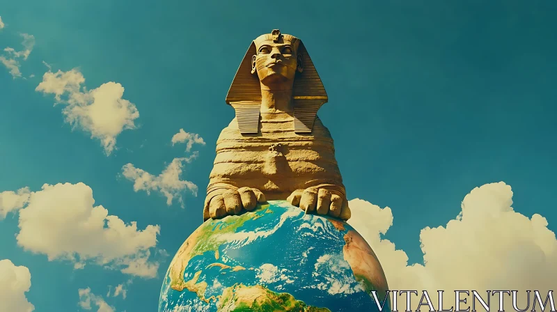 Sphinx and Earth Art Against Sky AI Image