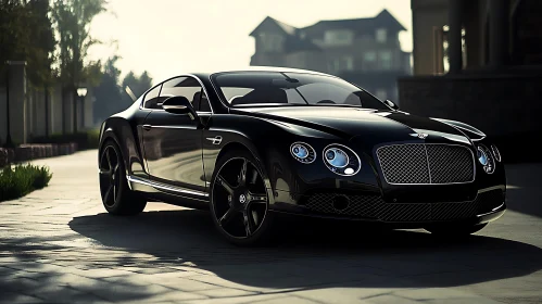 Luxury Sports Car Parked on Cobblestone Street