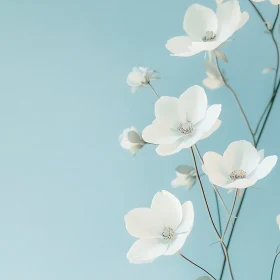 Elegant White Blossoms on Light Blue