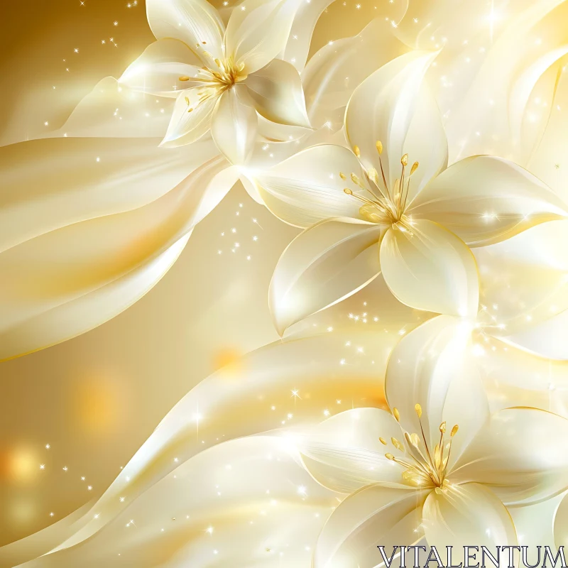 Shimmering Elegant Lilies AI Image