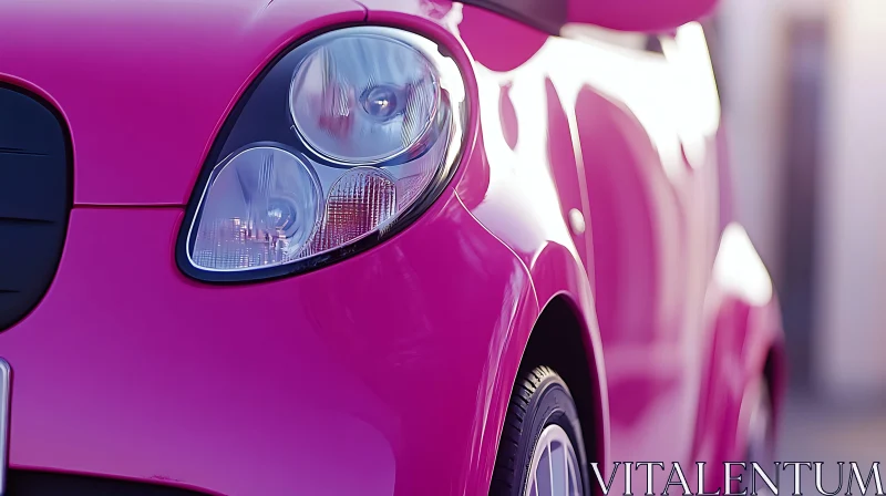 Detailed Look at a Glossy Pink Car AI Image