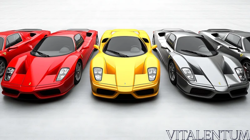 Showcase of Exotic Sports Cars in Various Colors AI Image