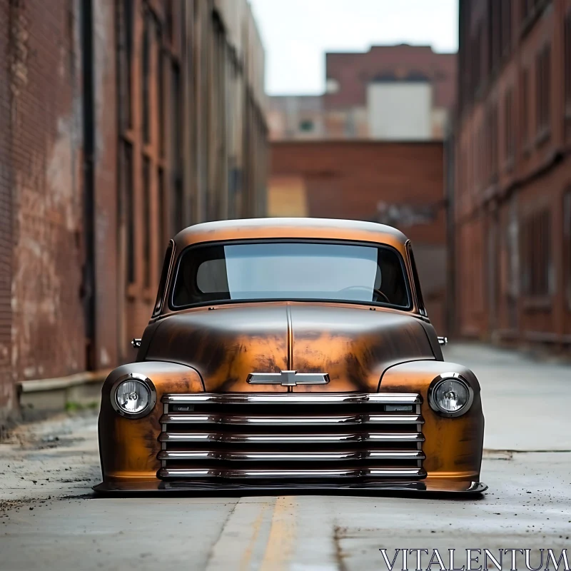 AI ART Classic Car in Urban Alleyway