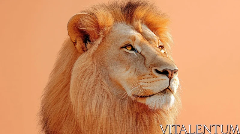 Lion in Sunlit Glory AI Image