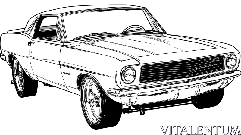 Vintage Car Illustration AI Image