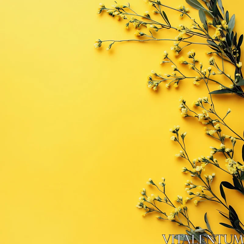 Floral Composition with Yellow Flowers AI Image