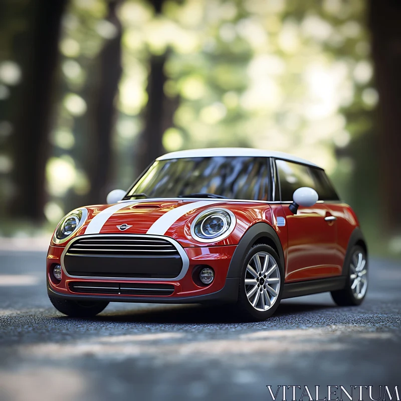 Mini Cooper in Nature AI Image