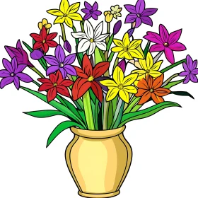 Vibrant Floral Arrangement Drawing