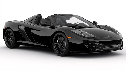 Luxurious Black Convertible Supercar