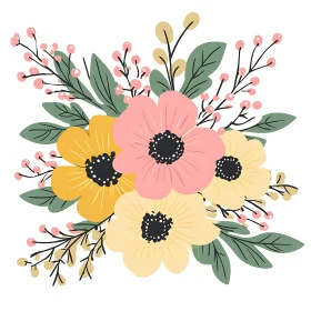 Artistic Bouquet Illustration