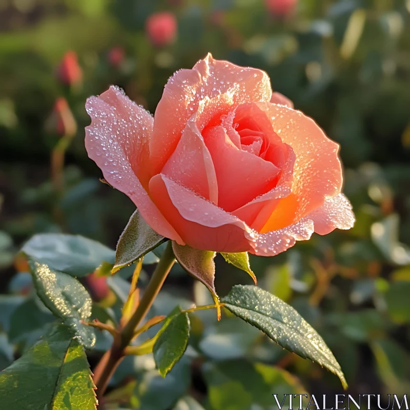 Dew-Kissed Rose Bloom AI Image