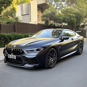 Modern BMW with Matte Finish in City