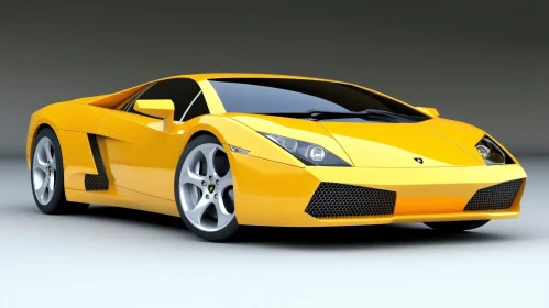 Yellow Sports Car with Aerodynamic Design