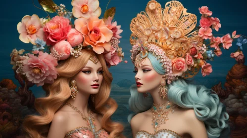 Captivating Hyper-Realistic Portraiture of Women in Sea Mermaid Dresses