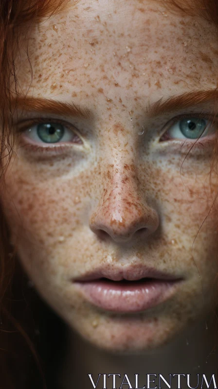 Portrait of an Artist with Freckles in Norwegian Nature | Photorealistic Macro Photography AI Image