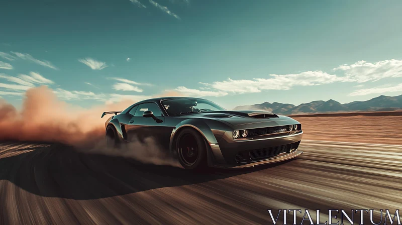 AI ART Muscle Car Racing Through the Desert