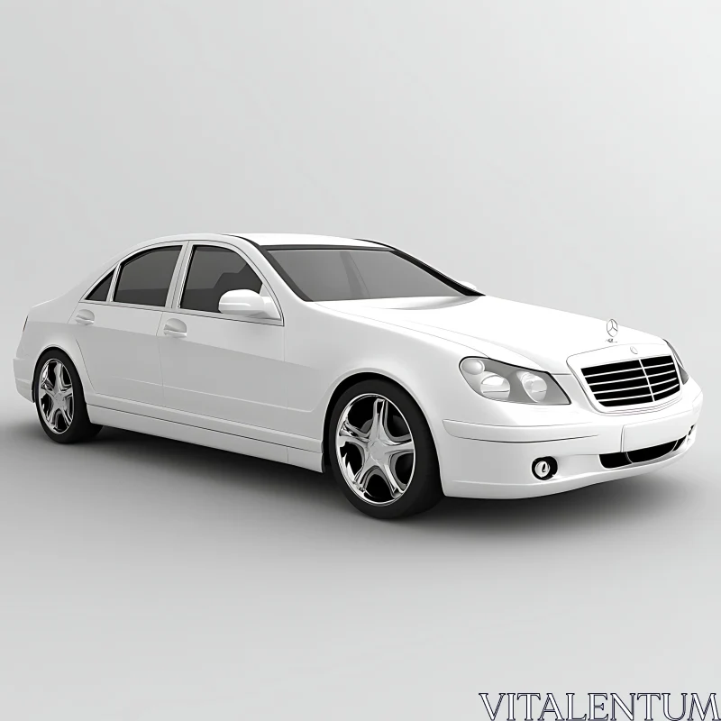 Sleek White Sedan with Tinted Windows AI Image