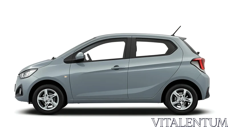 Modern Silver Hatchback Car Side Profile AI Image