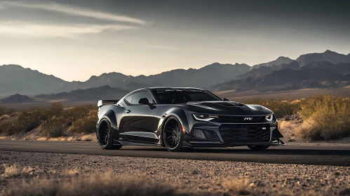 High-Performance Car in Desert Landscape